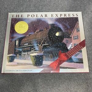 The Polar Express Book Kids 25th Anniversary Hardcover CD Ornament EUC Christmas